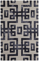 8' X 11' Ivory And Black Wool Tufted Handmade Area Rug
