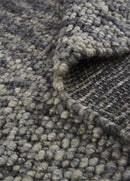 8' X 11' Purple and Gray Wool Hand Woven Distressed Area Rug