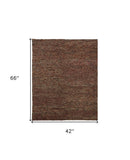 8' X 11' Purple and Gray Wool Hand Woven Distressed Area Rug
