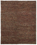 8' X 11' Purple and Gray Wool Hand Woven Distressed Area Rug
