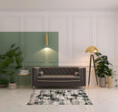 2' X 3' Black White And Gray Stain Resistant Area Rug
