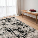 2' X 3' Black White And Gray Stain Resistant Area Rug
