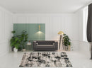 2' X 3' Black White And Gray Stain Resistant Area Rug