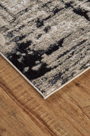 2' X 3' Black White And Gray Stain Resistant Area Rug