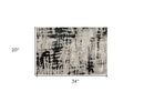 2' X 3' Black White And Gray Stain Resistant Area Rug