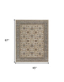 9' X 12' Tan Ivory And Gray Power Loom Area Rug