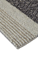 2' X 3' Gray Wool Floral Hand Woven Area Rug