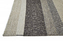 2' X 3' Gray Wool Floral Hand Woven Area Rug