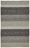 2' X 3' Gray Wool Floral Hand Woven Area Rug