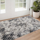 2' X 3' Ivory Gray And Taupe Abstract Stain Resistant Area Rug
