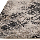2' X 3' Ivory Gray And Taupe Abstract Stain Resistant Area Rug