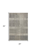 2' X 3' Gray And Ivory Abstract Stain Resistant Area Rug