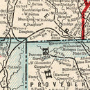 Vintage Map of Massachusetts & Rhode Island 1893