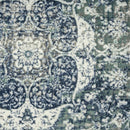 5' X 7' Blue Floral Stain Resistant Area Rug