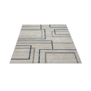 5' X 7' Ivory Blue and Gray Geometric Area Rug