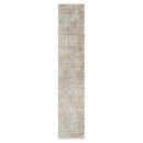 2' X 8' Gray Damask Distressed Runner Rug