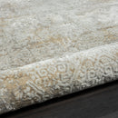 2' X 8' Gray Damask Distressed Runner Rug