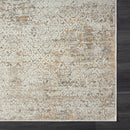 2' X 8' Gray Damask Distressed Runner Rug