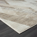 2' X 8' Gray Geometric Runner Rug