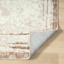 8' X 10' Cream Damask Stain Resistant Area Rug