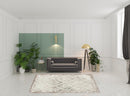 8' X 10' Cream Damask Stain Resistant Area Rug