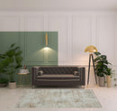 2' X 8' Gray Damask Distressed Runner Rug