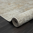 2' X 8' Gray Damask Distressed Runner Rug