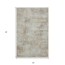 2' X 8' Gray Damask Distressed Runner Rug