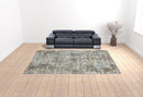 5' X 8' Gray Abstract Distressed Area Rug