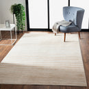 8' Beige Abstract Distressed Runner Rug