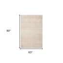 8' Beige Abstract Distressed Runner Rug