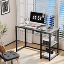Computer Desk 40 Inch Gray With Durable Storage Shelves