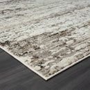 5' X 8' Beige Abstract Distressed Area Rug