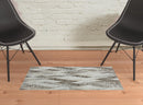 2' X 8' Gray Geometric Runner Rug