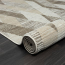 2' X 8' Gray Geometric Runner Rug