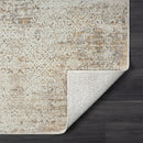 2' X 8' Gray Damask Distressed Runner Rug