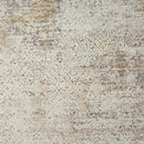 2' X 8' Gray Damask Distressed Runner Rug