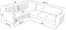 Six Seat Corner Sectional Sofa With Linen Fabric For Living Room