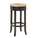 30" Natural And Espresso Solid Wood Swivel Backless Bar Height Bar Chair