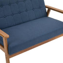 Mid-Century Modern Solid Loveseat Sofa Upholstered Linen Loveseat, 2-Seat Upholstered Loveseat Sofa Modern Couch