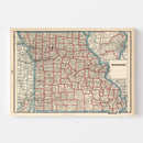 Vintage Map of Missouri 1893