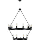 Retro style Large 2-Tier circular ceiling Ironwork chandelier