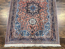 Persian Shiraz Rug 3x5, Geometric Tribal Rug, Wool Hand Knotted Vintage Carpet, Light Red & Blue, Signed by Masterweaver