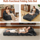 Dark Gray Folding Sofa Bed With Ergonomic Back Support