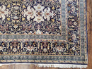 Navy Blue Persian Kashan Rug, Hand-Knotted, Wool, 4' 8" x 7' 4", Pair B