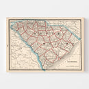 Vintage Map of South Carolina 1893