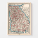 Vintage Map of Georgia 1893