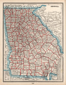 Vintage Map of Georgia 1893