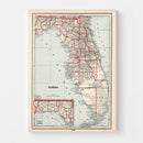 Vintage Map of Florida 1893