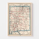 Vintage Map of New Mexico 1893